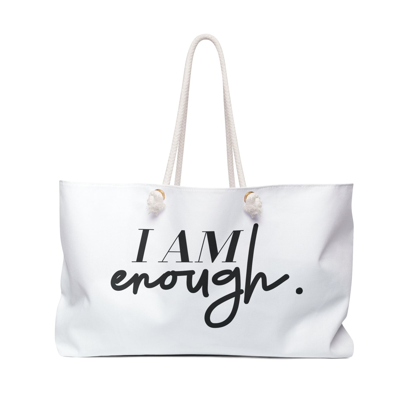 Inspirational Weekender Bag - "I Am Enough" - Perfect for Travel & Self-Care