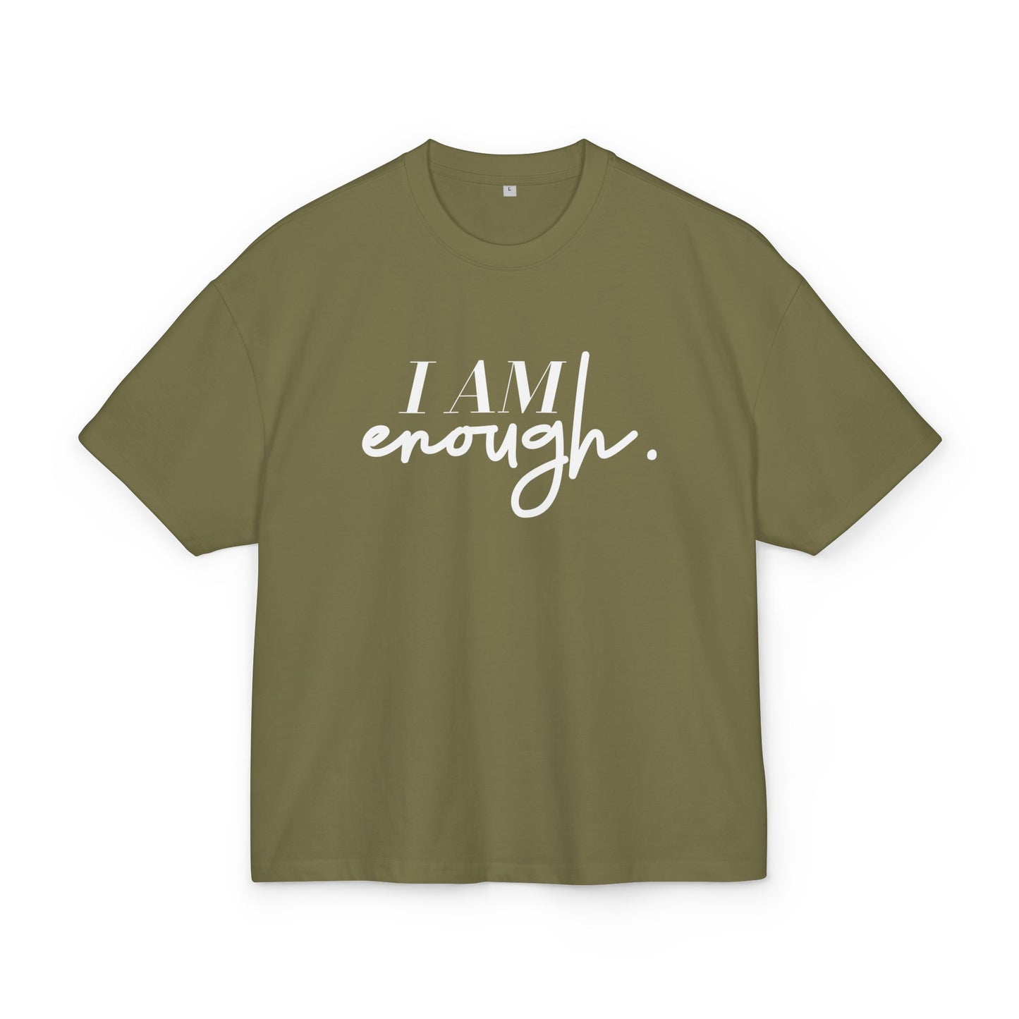 I Am Enough Unisex Box Tee - Empowering and Comfortable