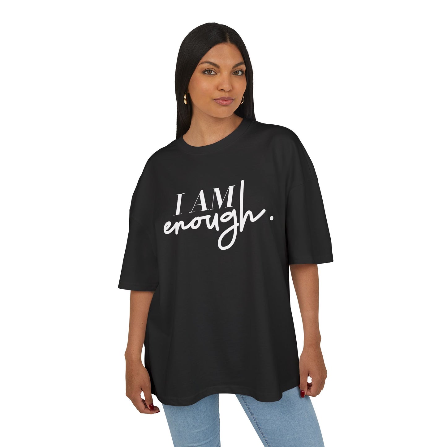 I Am Enough Unisex Box Tee - Empowering and Comfortable