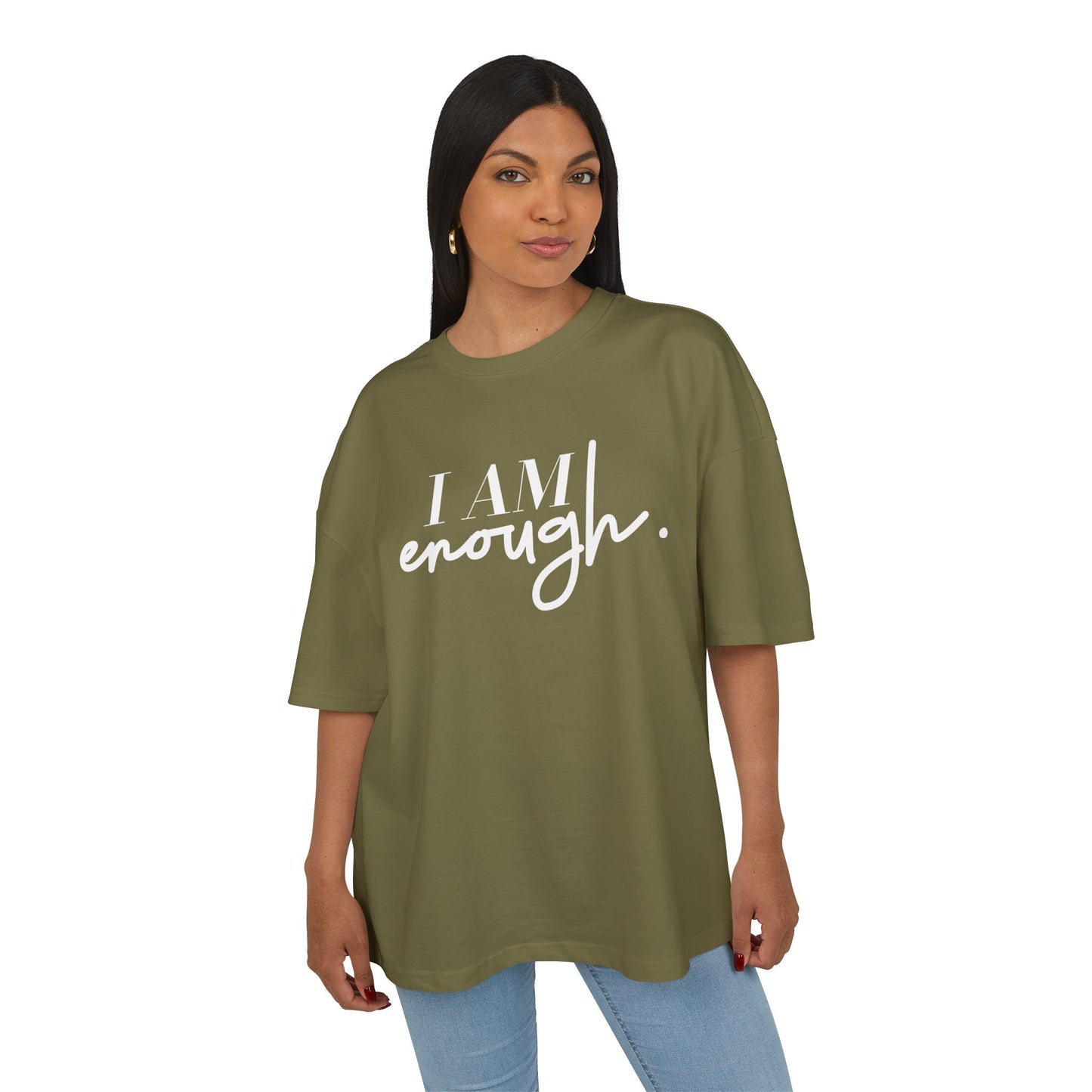 I Am Enough Unisex Box Tee - Empowering and Comfortable